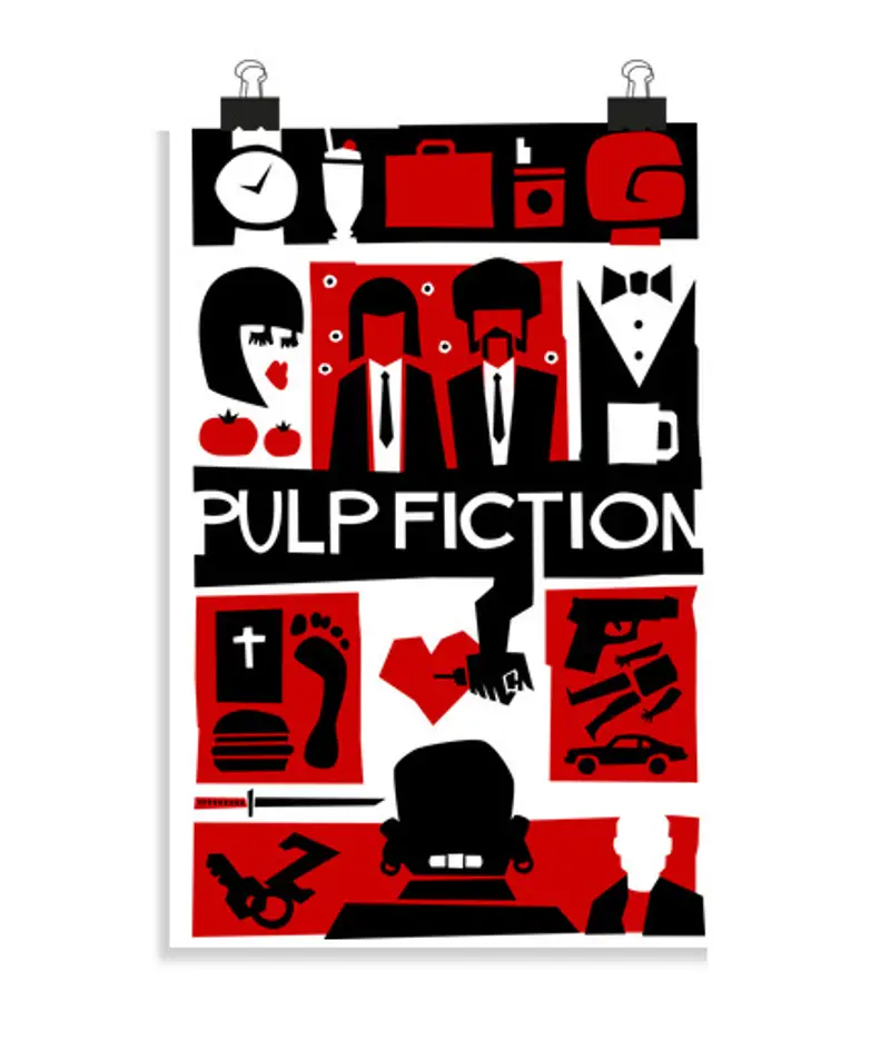 Poster verticale 2:3 - (20 x 30 cm) pulp fiction (stile saul b ass )