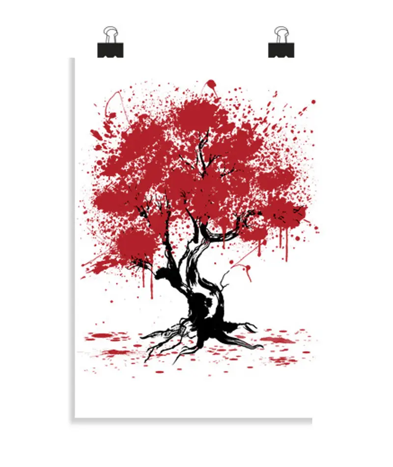 Poster verticale 2: 3 - (20 x 30 cm) sakura tree pittura ing