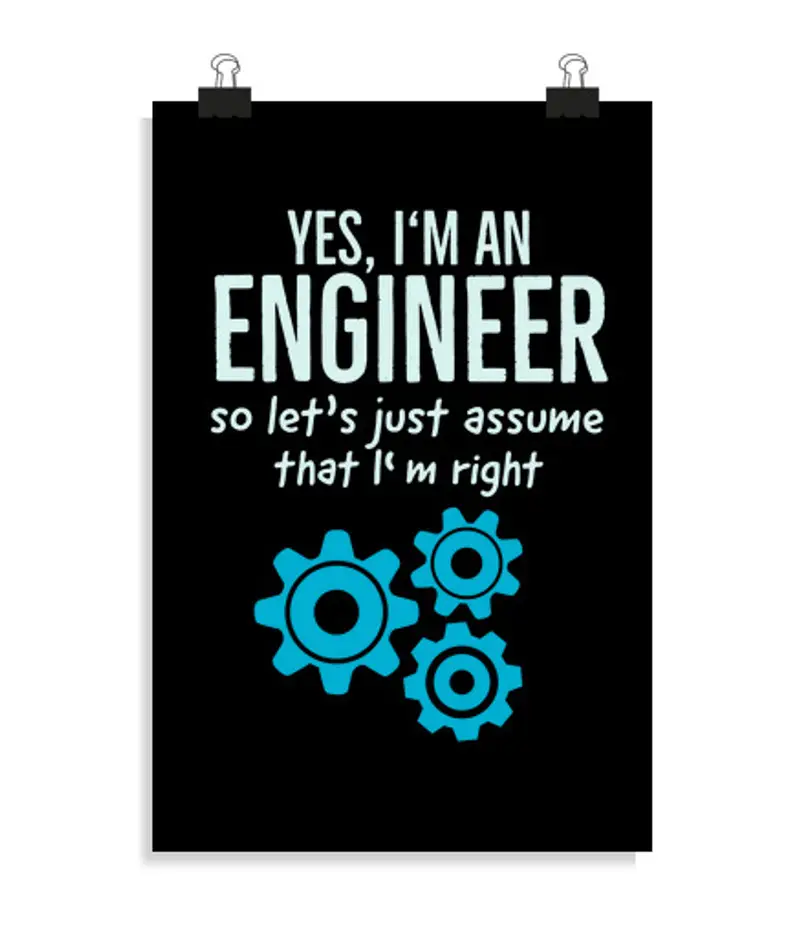 Poster verticale 2: 3 - (20 x 30 cm) si sono un ingegnere tecnico divertente