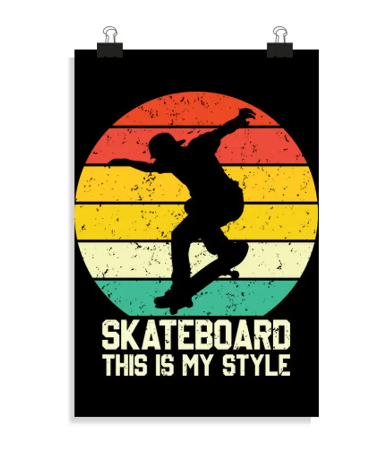 Poster verticale 2: 3 - (20 x 30 cm) skateboard questo è il mio stile