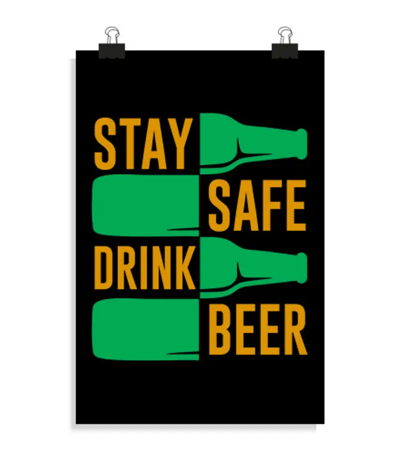 Poster verticale 2: 3 - (20 x 30 cm) stai al sicuro bevi birra bevendo diver