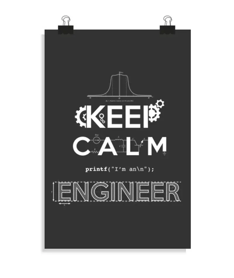 Poster verticale 2: 3 - (20 x 30 cm) stai calmo sono un ingegnere