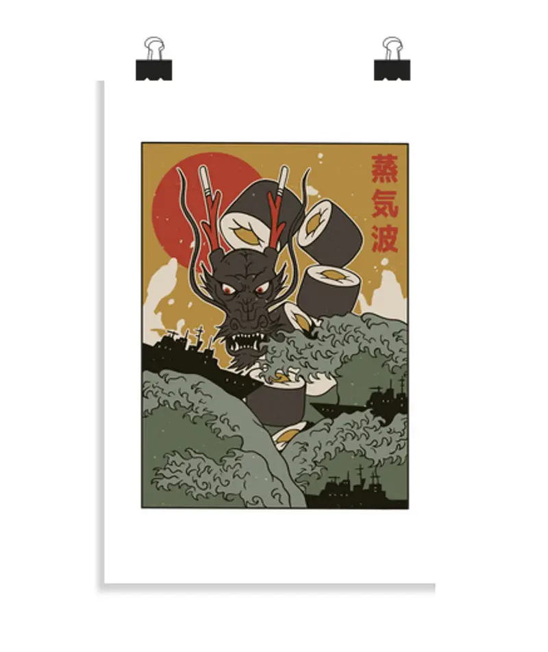 Poster verticale 2: 3 - (20 x 30 cm) sushi di drago di mare che attacca