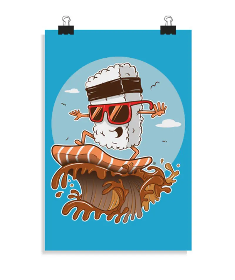 Poster verticale 2: 3 - (20 x 30 cm) sushi surf er