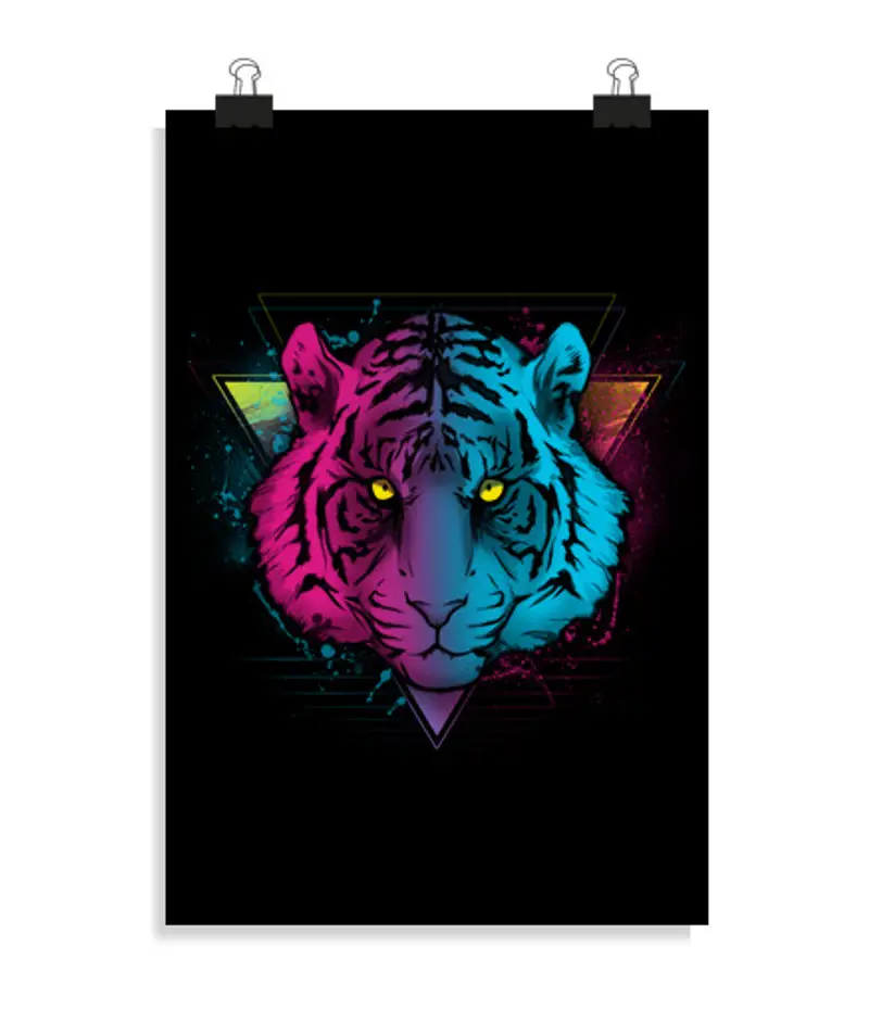 Poster verticale 2:3 - (20 x 30 cm) tigre retrò