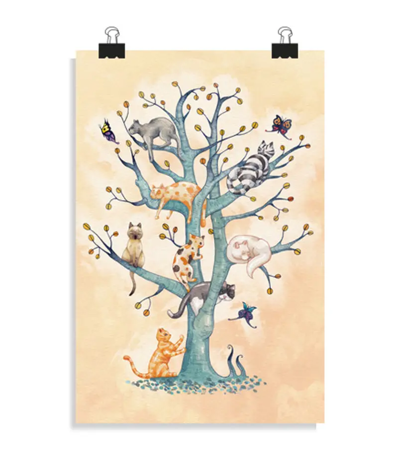 Poster verticale 2: 3 - (20 x 30 cm) tree of vita of gatti