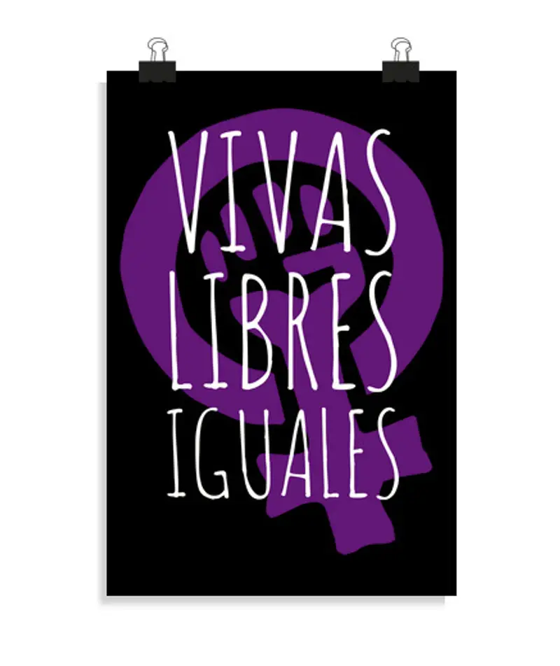 Poster verticale 2: 3 - (20 x 30 cm) vivo, libero e uguale (poster)