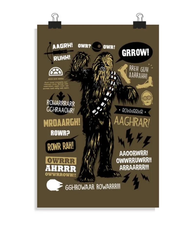 Poster verticale 2: 3 - (20 x 30 cm) wookie famous citazionezione s