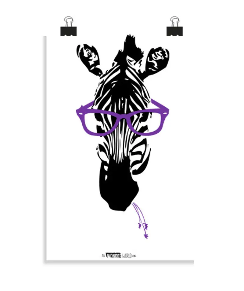Poster verticale 2:3 - (20 x 30 cm) zebra nerd