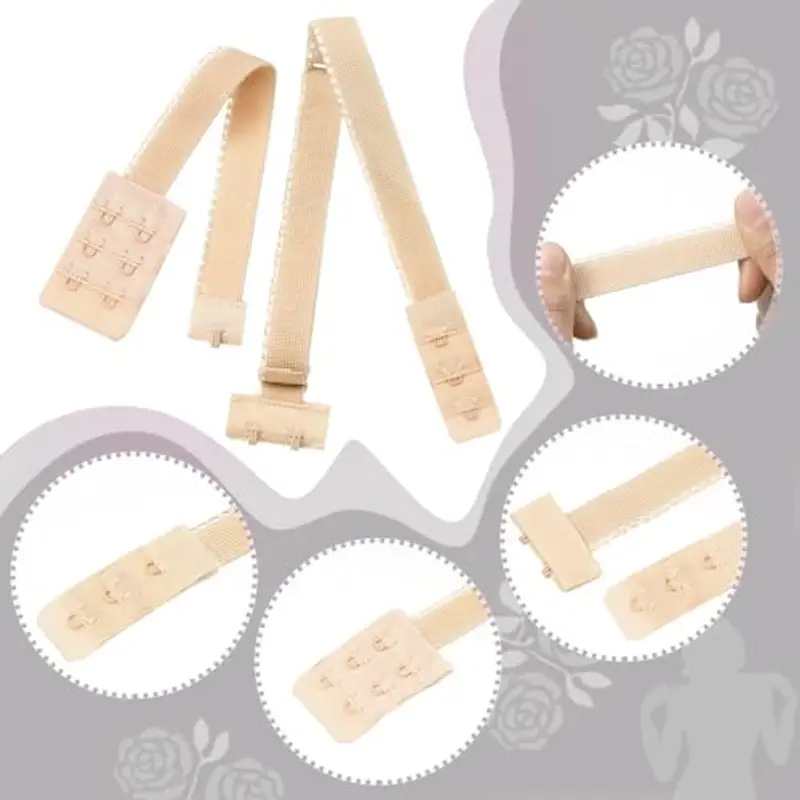 Posteriore Aperto Accessori Reggiseno, 3 Pezzi cinghie per reggiseno senza schienale da donna, per reggiseno a schiena bassa Scollo a V profondo Abito senza schienale Festa di nozze (Cachi) miniatura 2