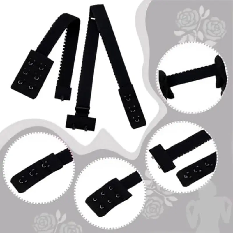 Posteriore Aperto Accessori Reggiseno, 3 Pezzi cinghie per reggiseno senza schienale da donna, per reggiseno a schiena bassa Scollo a V profondo Abito senza schienale Festa di nozze (Nero) miniatura 2