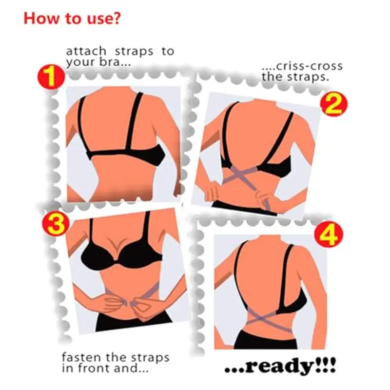 Posteriore Aperto Accessori Reggiseno, 3 Pezzi cinghie per reggiseno senza schienale da donna, per reggiseno a schiena bassa Scollo a V profondo Abito senza schienale Festa di nozze (Nero) miniatura 3