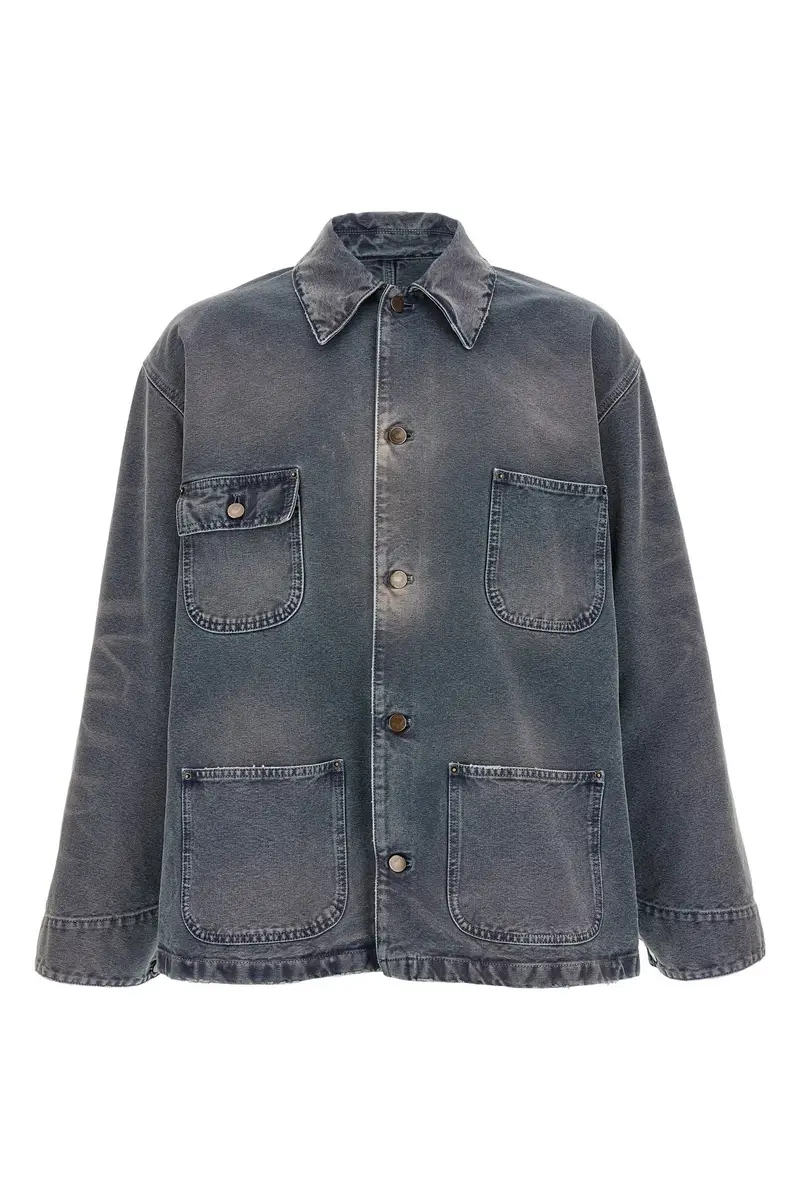 Blouson Canvas Distressed Blu