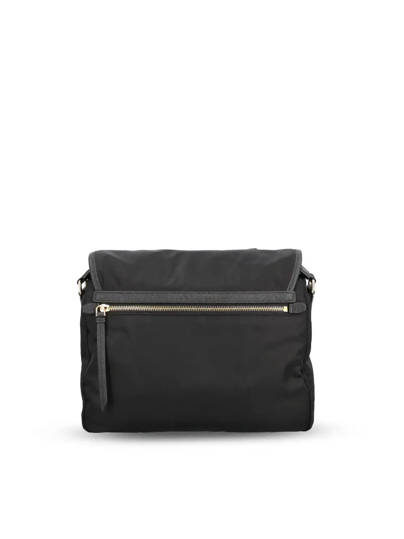 Borsa Messenger In Re-Nylon NERO miniatura 2
