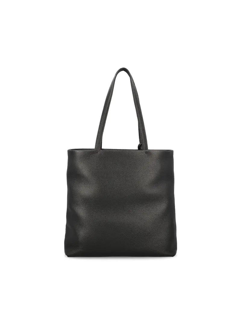 Borsa Shopping Large In Pelle NERO miniatura 2