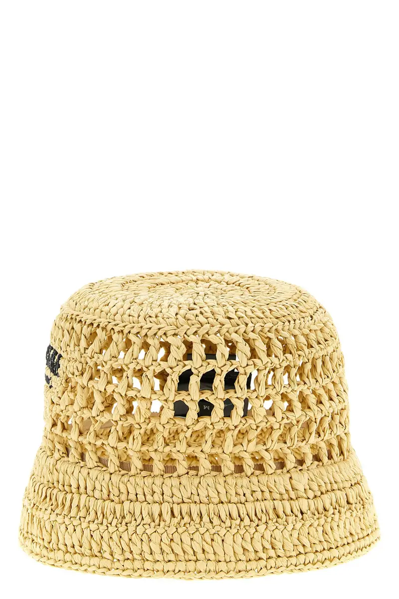 Bucket Hat Crochet Logo Beige