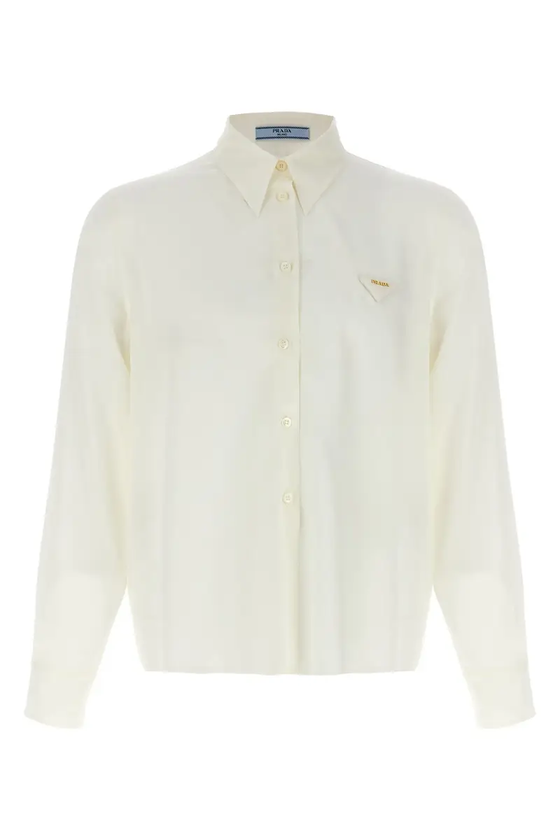 Camicia Logo Seta Bianco