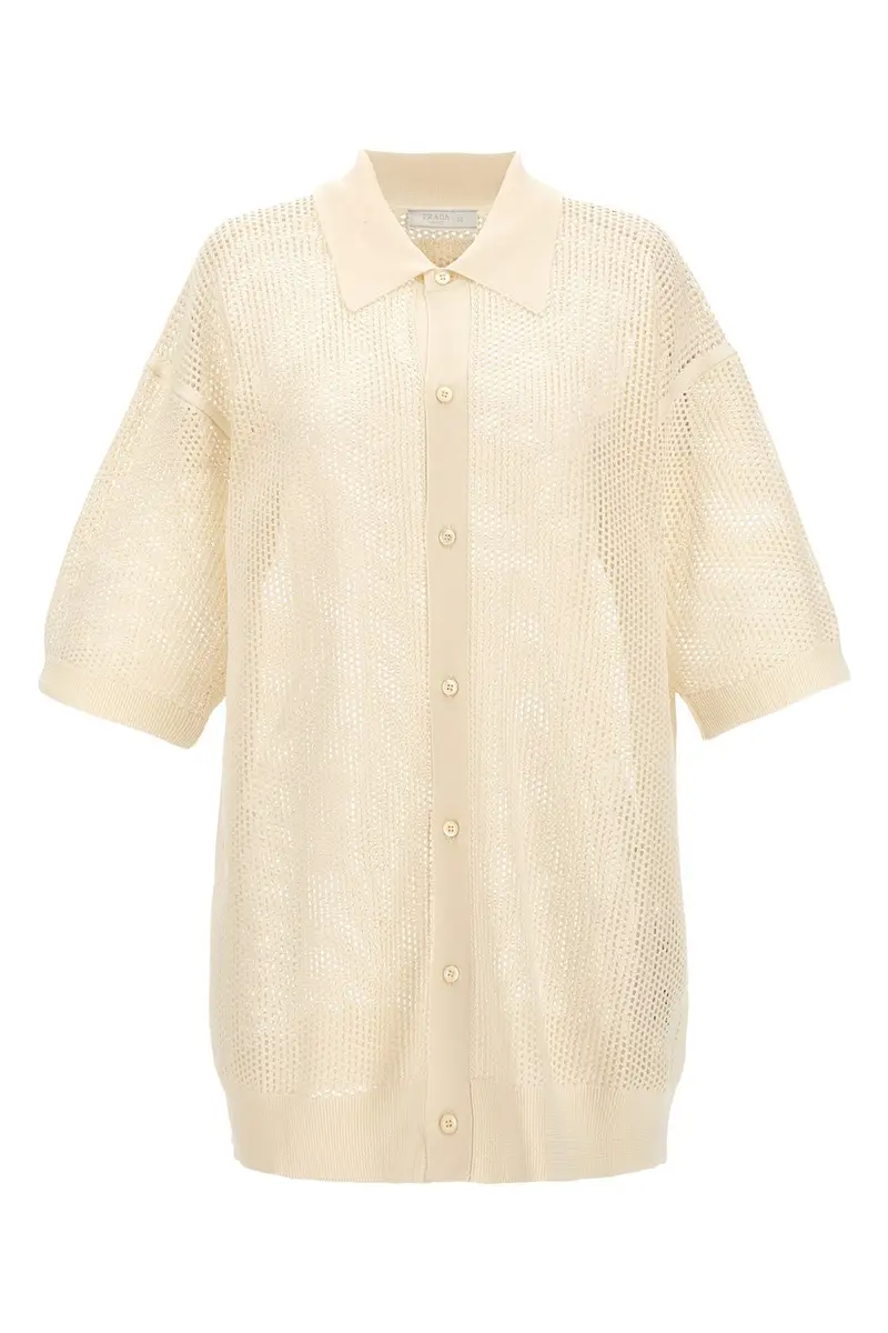 Camicia Maglia Rete Bianco