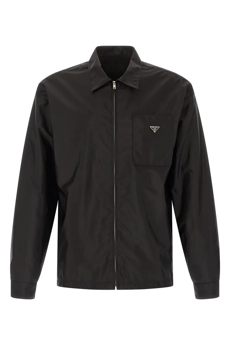 Prada Camicia in Re-Nylon Piuma Nero