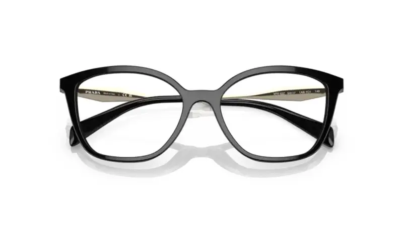 Prada Donna PR 02ZV 1AB1O1 Montature da vista Acetato Nero Trasparente Farfalla Normale miniatura 3