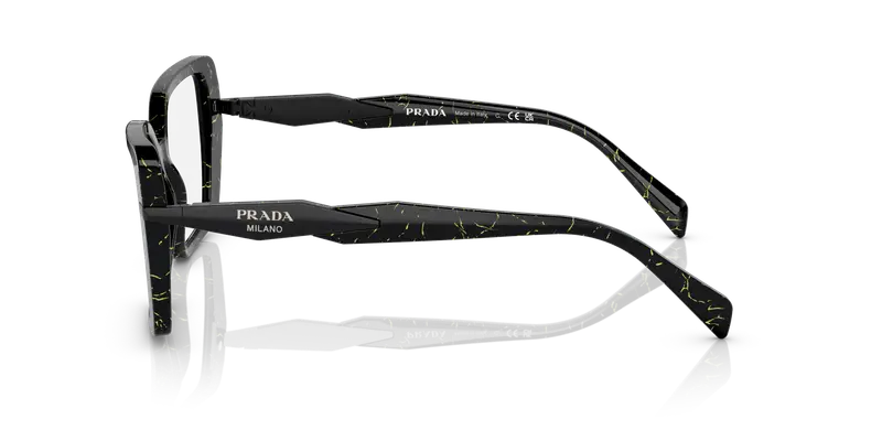 Prada Donna PR 03ZV 19D1O1 Montature da vista Acetato Nero Trasparente Pillow Normale miniatura 3