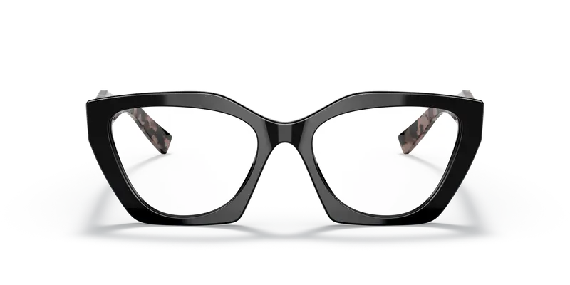 Prada Donna PR 09YV 21B1O1 Montature da vista Acetato Nero Trasparente Geometrica Normale miniatura 2