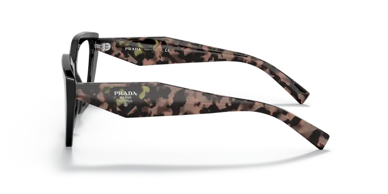 Prada Donna PR 09YV 21B1O1 Montature da vista Acetato Nero Trasparente Geometrica Normale miniatura 3