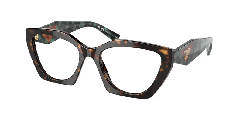 Prada Donna PR 09YV  2AU1O1 Montature da vista Acetato Tartaruga Trasparente Geometrica Normale