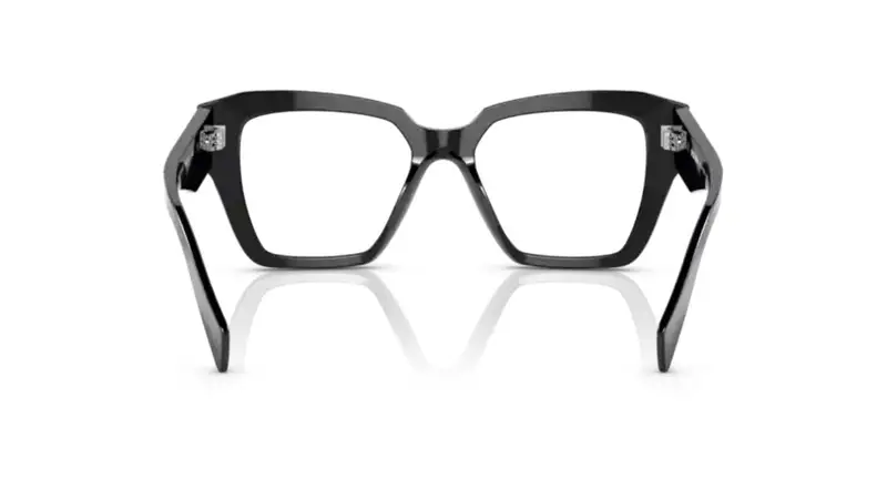 Prada Donna PR 09ZV 1AB1O1 Montature da vista Acetato Nero Trasparente Squadrata Normale miniatura 2