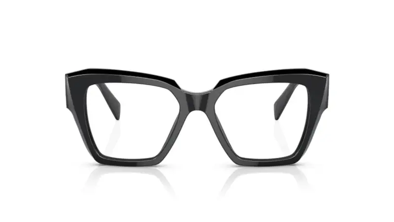 Prada Donna PR 09ZV 1AB1O1 Montature da vista Acetato Nero Trasparente Squadrata Normale miniatura 3