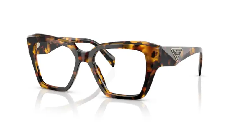 Prada Donna PR 09ZV  VAU1O1 Montature da vista Acetato Tartaruga Trasparente Squadrata Normale