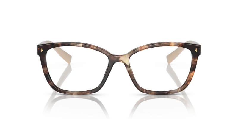 Prada Donna PR 15ZV 07R1O1 Montature da vista Acetato Marrone Trasparente Squadrata Normale miniatura 2