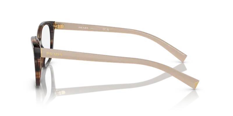 Prada Donna PR 15ZV 07R1O1 Montature da vista Acetato Marrone Trasparente Squadrata Normale miniatura 3