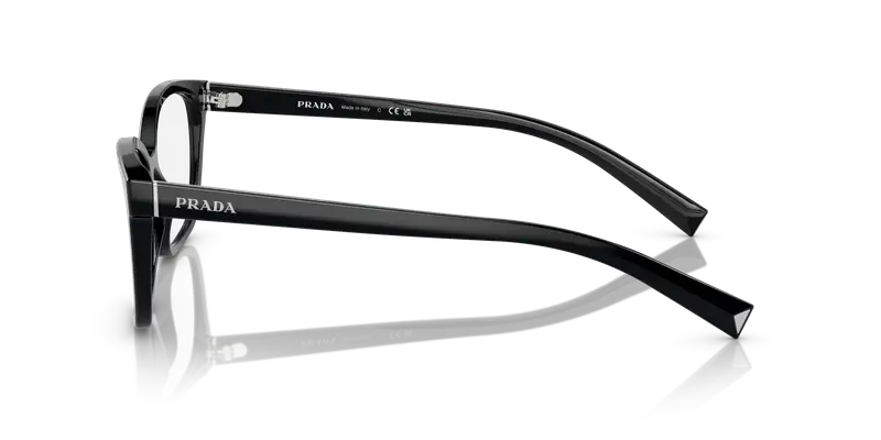 Prada Donna PR 15ZV 1AB1O1 Montature da vista Acetato Nero Trasparente Squadrata Normale miniatura 3