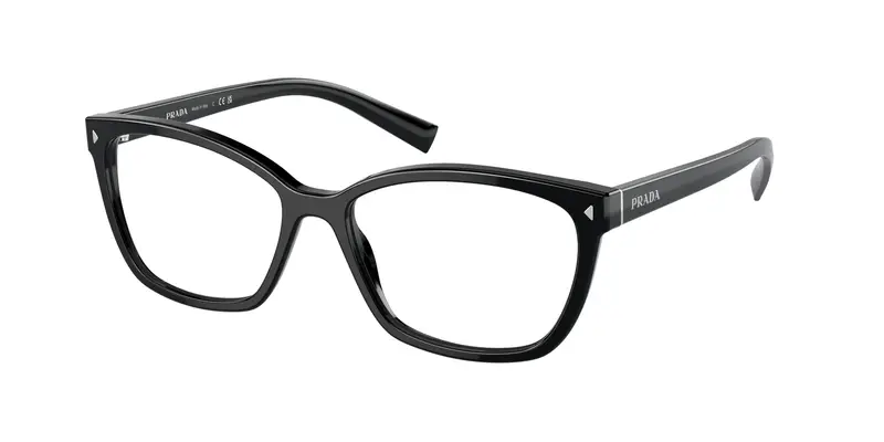Prada Donna PR 15ZV  1AB1O1 Montature da vista Acetato Nero Trasparente Squadrata Normale