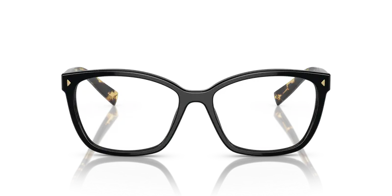 Prada Donna PR 15ZV 3891O1 Montature da vista Acetato Nero Trasparente Squadrata Normale miniatura 2