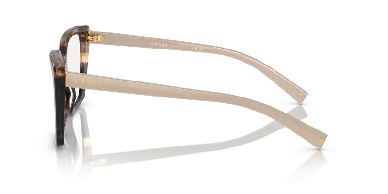Prada Donna PR 16ZV 07R1O1 Montature da vista Acetato Tartaruga Trasparente Squadrata Normale miniatura 3