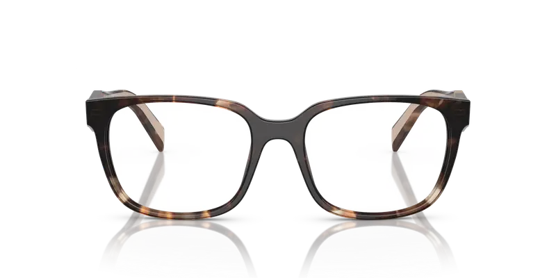 Prada Donna PR 17ZV 07R1O1 Montature da vista Acetato Marrone Trasparente Squadrata Normale miniatura 2