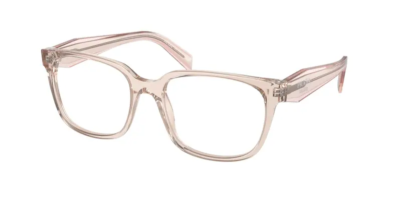 Prada Donna PR 17ZV 15J1O1 Montature da vista Acetato Rosa Trasparente Squadrata Normale