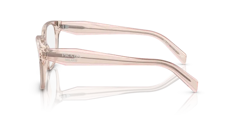 Prada Donna PR 17ZV 15J1O1 Montature da vista Acetato Rosa Trasparente Squadrata Normale miniatura 3