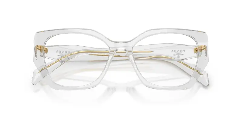 Donna PR 18WV 12R1O1 Montature da vista Acetato Grigio Trasparente Geometrica Normale miniatura 2