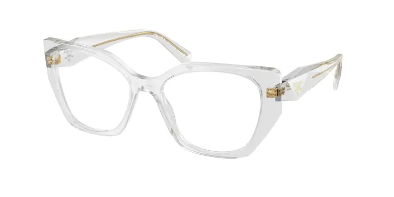 Donna PR 18WV 12R1O1 Montature da vista Acetato Grigio Trasparente Geometrica Normale