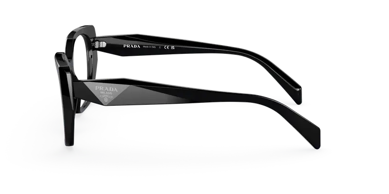 Prada Donna PR 18WV 1AB1O1 Montature da vista Acetato Nero Trasparente Geometrica Normale miniatura 3