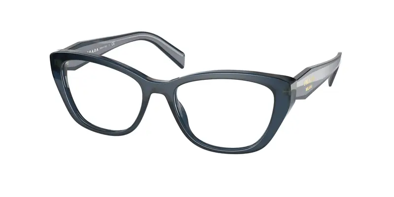 Prada Donna PR 19WV  07Q1O1 Montature da vista Acetato Blu Trasparente Cat Eye Normale