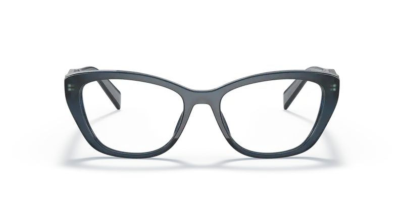 Prada Donna PR 19WV 07Q1O1 Montature da vista Acetato Blu Trasparente Cat Eye Normale miniatura 2