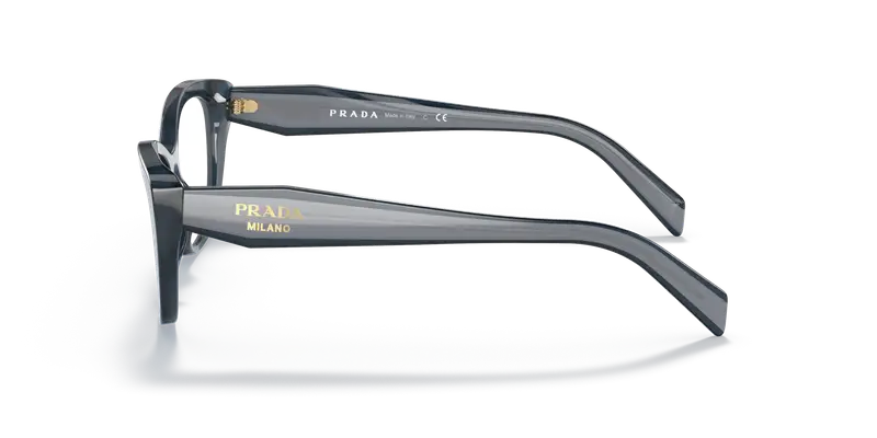 Prada Donna PR 19WV 07Q1O1 Montature da vista Acetato Blu Trasparente Cat Eye Normale miniatura 3