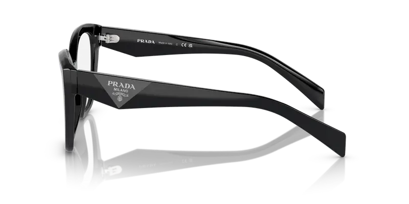 Prada Donna PR 20ZV 16K1O1 Montature da vista Acetato Nero Trasparente Geometrica Normale miniatura 3