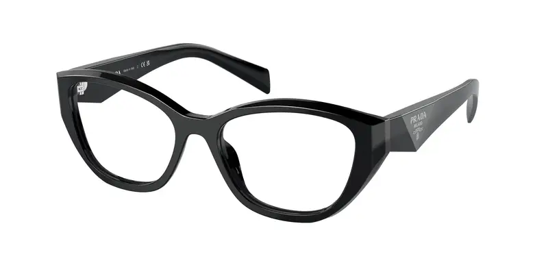 Prada Donna PR 21ZV  16K1O1 Montature da vista Acetato Nero Trasparente Geometrica Normale