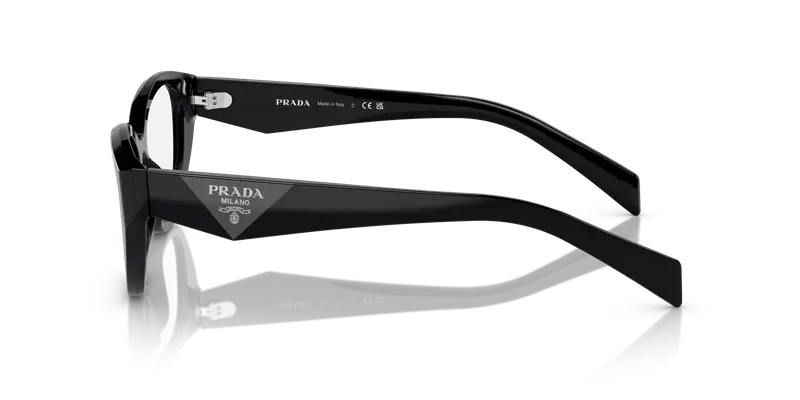 Prada Donna PR 21ZV 16K1O1 Montature da vista Acetato Nero Trasparente Geometrica Normale miniatura 3