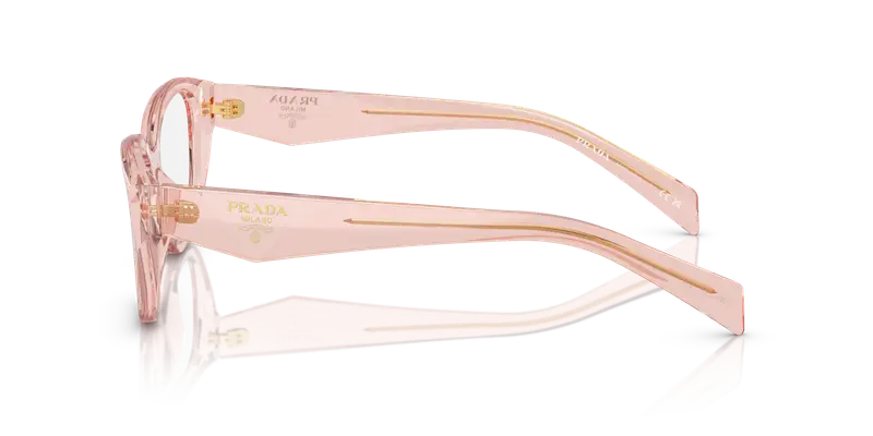 Prada Donna PR 21ZV 19Q1O1 Montature da vista Acetato Rosa Trasparente Geometrica Normale miniatura 3